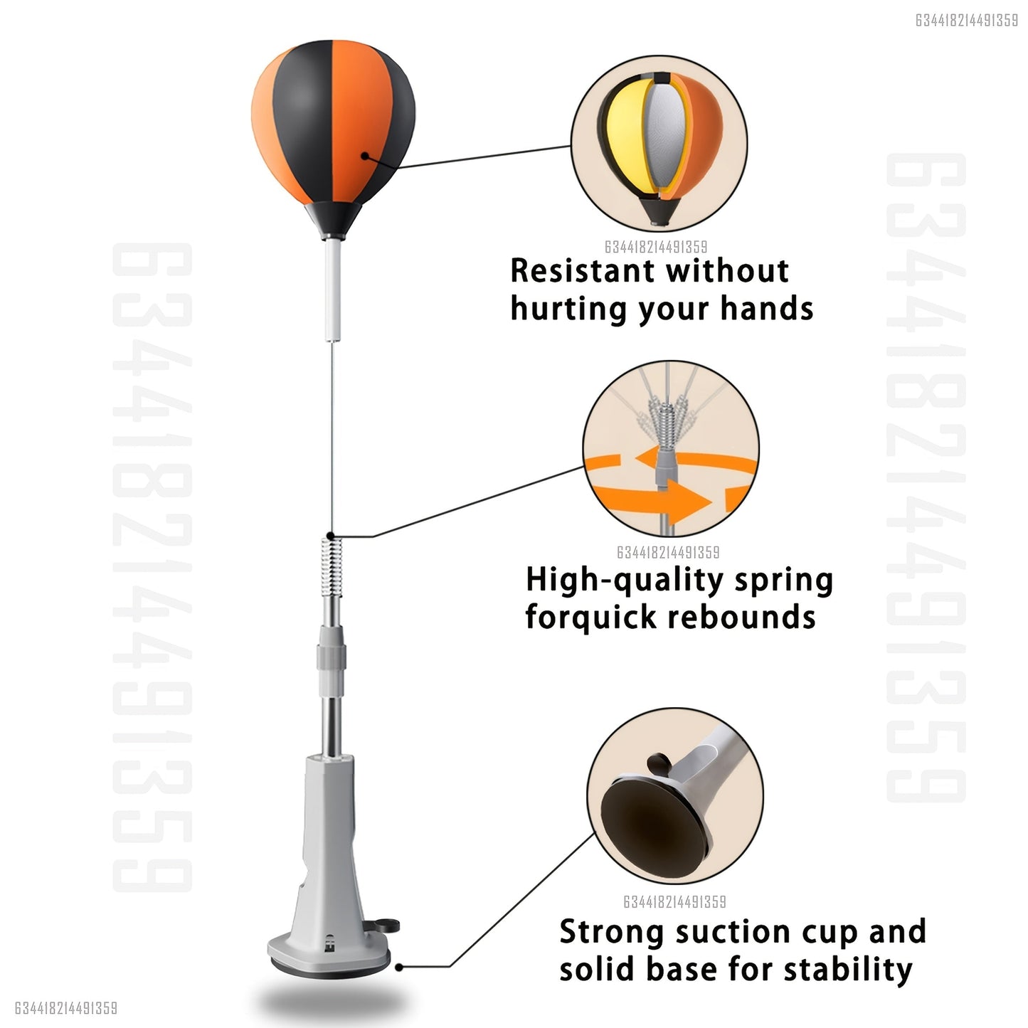 Inflatable Boxing Reflex Bag Adjustable Height Training-3