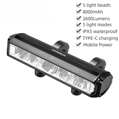 Bicycle Light Front 2600 Lumen USB Rechargeable Waterproof-1