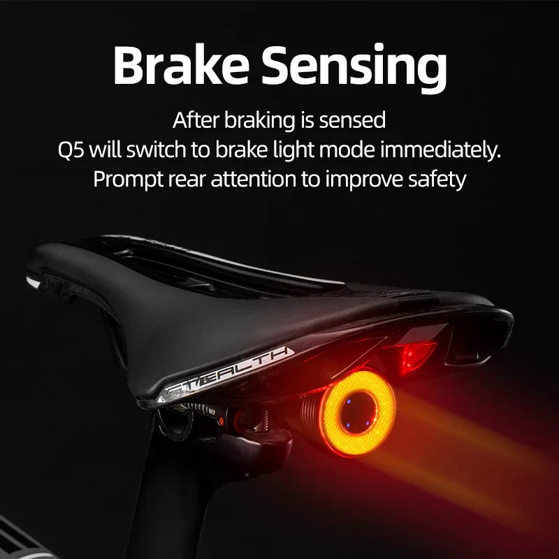 Smart LED Bike Taillight with Auto Brake Sensing and IPx6 Waterproof-1