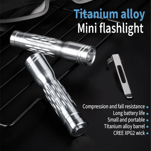 Titanium alloy flashlight strong light powerful long-range super bright searchlight camping hunting outdoor flashlight-0