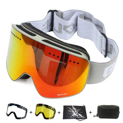 Magnetic Ski Goggles Double Layer Polarized Lens-0