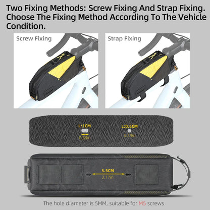 1.2L Top Tube Bike Bag Leg-Free Design Yellow-3