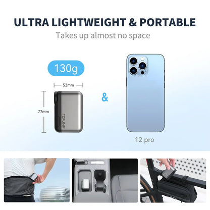 Mini Cordless Electric Bike Pump 120 PSI Tire Inflator with Screen Grey-2