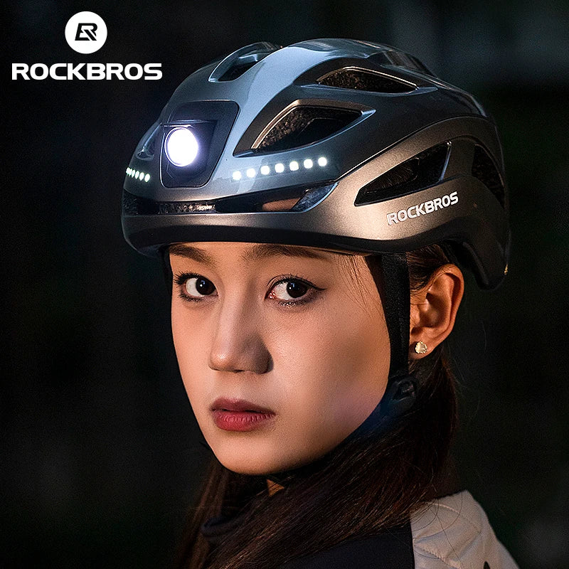 Rechargeable LED Cycling Helmet with Type-C Charging Grey-3