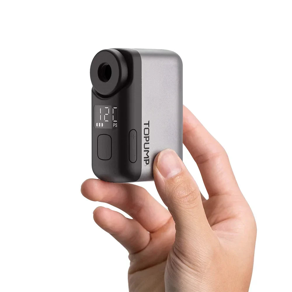 Mini Cordless Electric Bike Pump 120 PSI Tire Inflator with Screen Grey-1