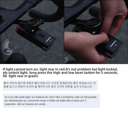 3000LM Bike Headlight 10000mAh Power Bank Black-1