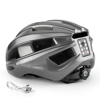Bicycle Helmet with USB Rechargeable Rear Light Titanium-0
