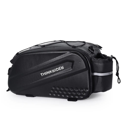 14L Bicycle Hard Shell Hunch Waterproof PU Bike Tail Bag Black-0