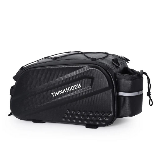 14L Bicycle Hard Shell Hunch Waterproof PU Bike Tail Bag Black-0