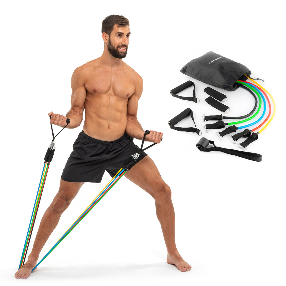 Set of Resistance Bands with Accessories and Exercise Guide Rebainer InnovaGoods 5 Units