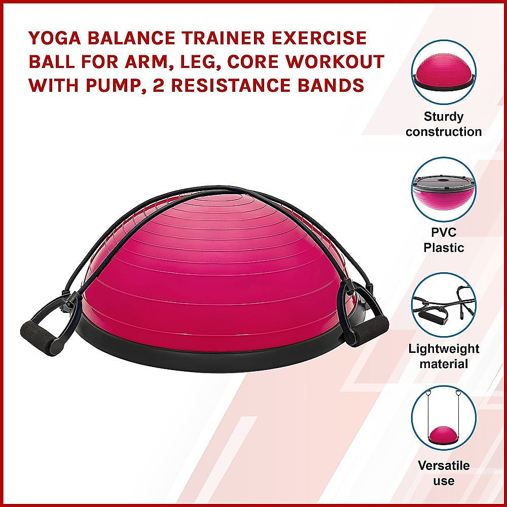 NNEDSZ Yoga Balance Trainer Exercise Ball for Arm, Leg, Core Workout with Pump, 2 Resistance Bands