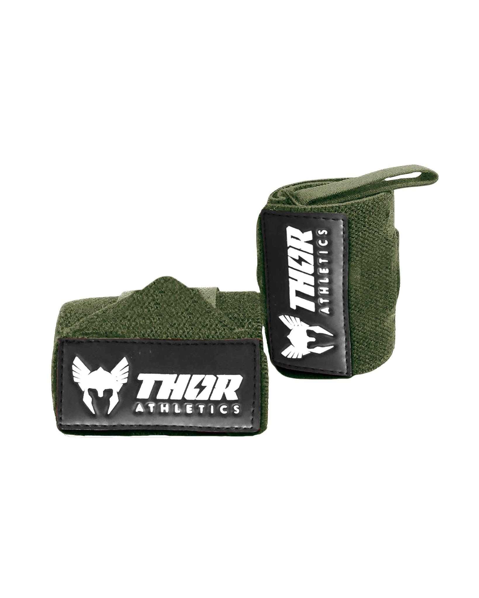 Army Green Wrist Wraps | 60cm | Thor Athletics-3