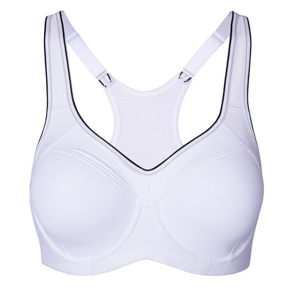 Full Support High Impact Padded White Sports Bra-3