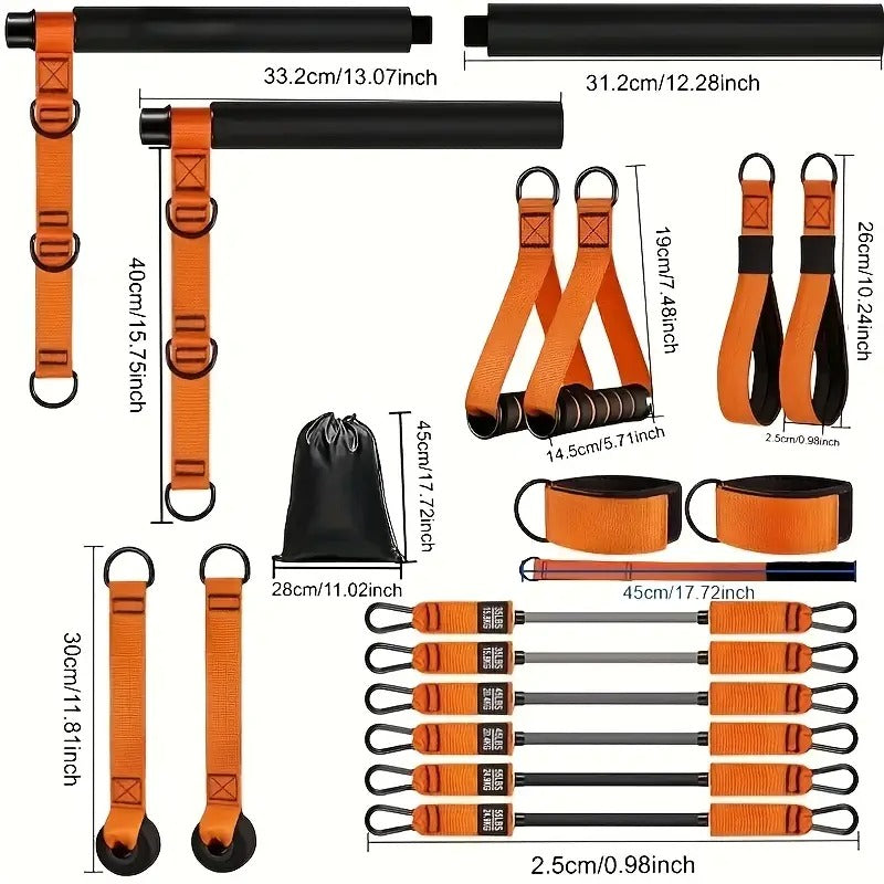 Men’s Pilates Bar with Resistance Bands-3