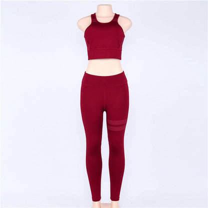 High Waist 2 Piece Fitness Set Women New Seamless Leggings Push Up Yoga Suit Woman Gym Running Sportswear For Ladies