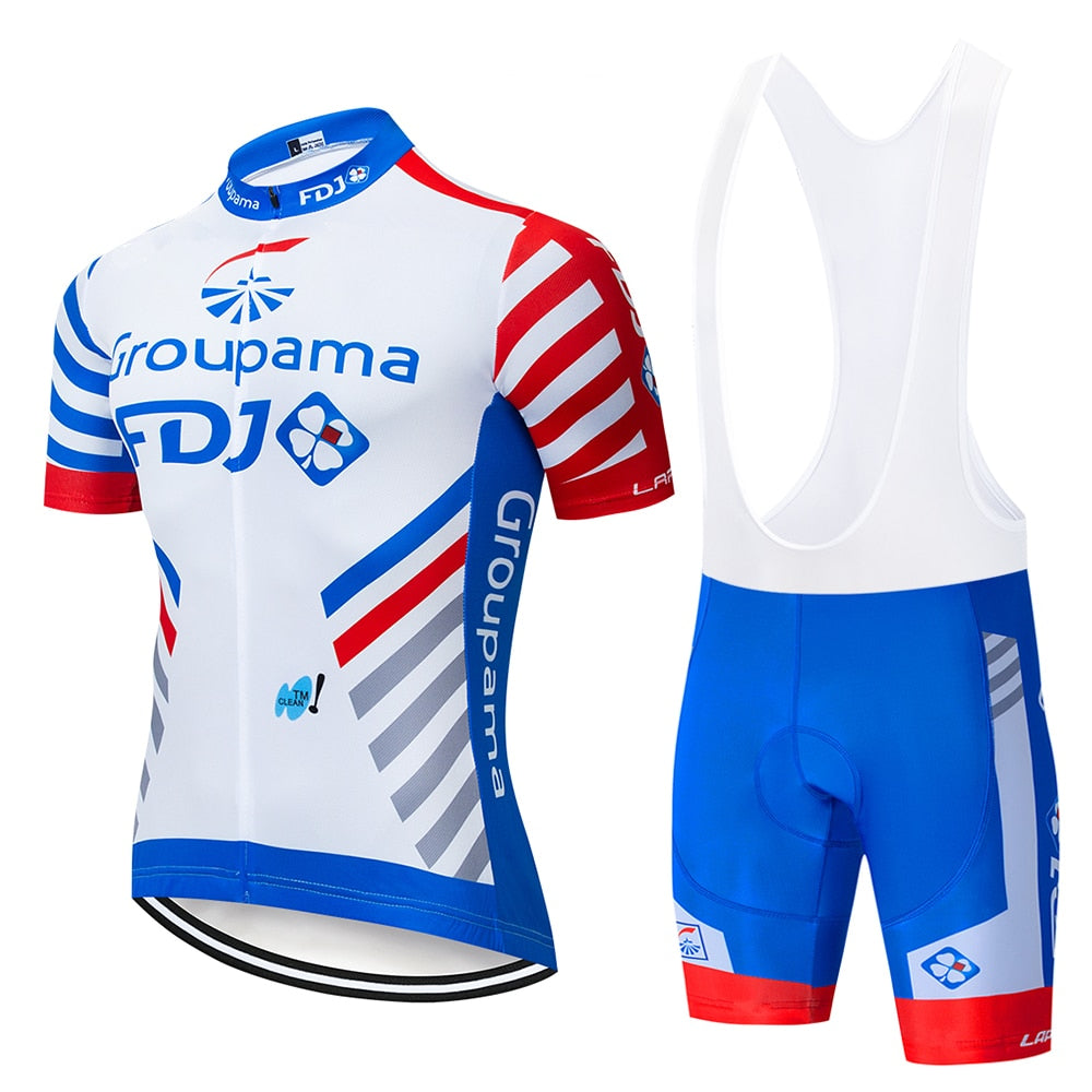 Pro team groupama FDJ cycling jerseys Bicycle maillot breathable Ropa Ciclismo MTB Short sleeve bike cloth 20D GEL
