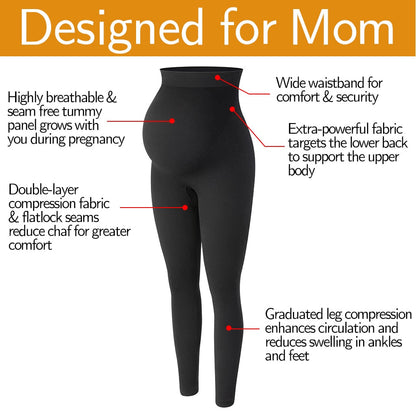 Zwangerschapslegging lang of kort -- High Waist Belly Support Legging (S-M-L)