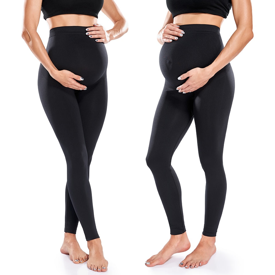 Zwangerschapslegging lang of kort -- High Waist Belly Support Legging (S-M-L)