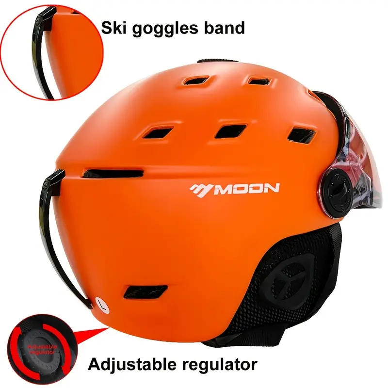 Ski Helmet with Goggles and PC+EPS Snow Gear-4