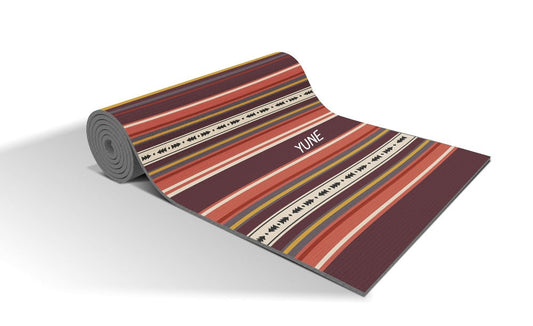 Yoga Mat | 6mm dik| Gestreept | Anti-Slip | Eco Vriendelijk| Yune Yoga | Model Kim | Latexvrij